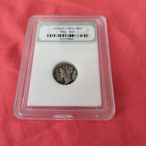 1943s Mercury Head Dime Coin in Protective Case